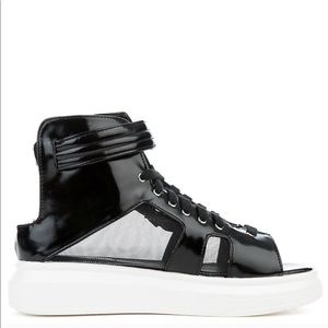 Peep Toe Wedge Sneakers